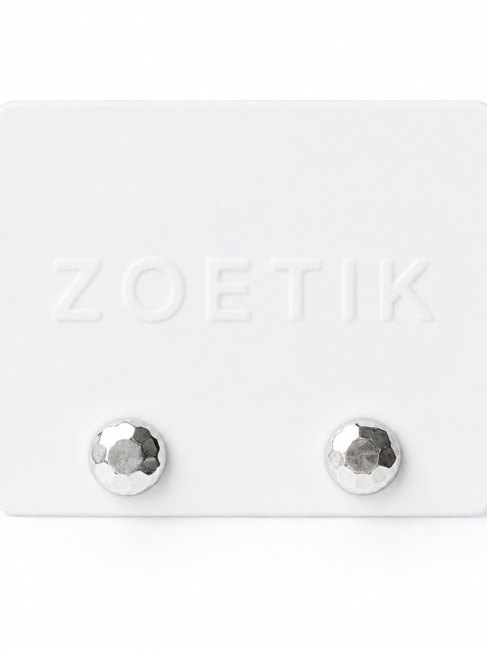 Zoetik Silver Tone Round Disc Stud Earrings Minimalist Classic Everyday Chic